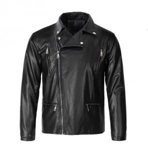 blouson en cuir homme philipp plein noir big collar